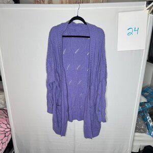 Yskkt Womens Boho Open Front Cardigans Sweaters Plus Size Cable Knit Long Sleeve